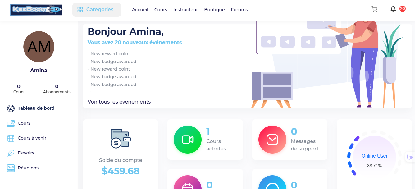 Tutoriel complet panneau de l'utilisateur KeeBoost